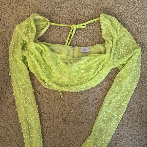 Oh Polly lime green beaded set - Picture 3 of 3